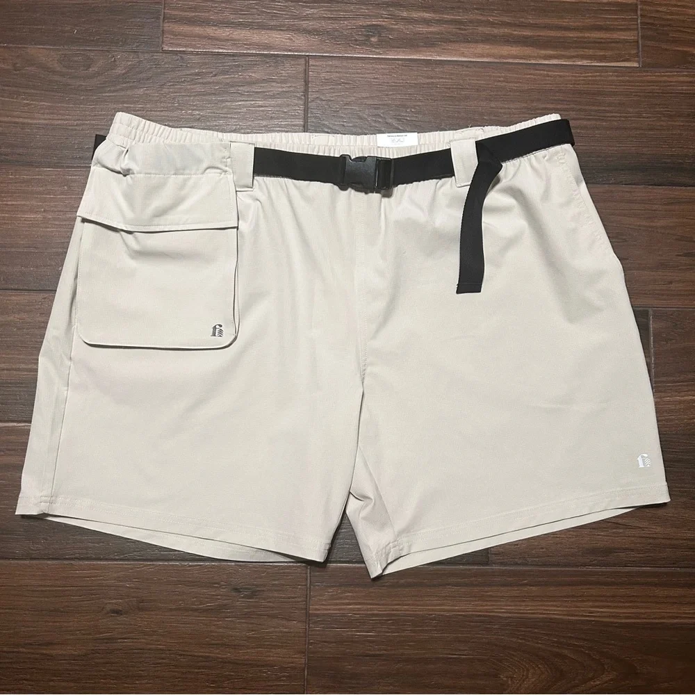 Bonobos Fielder XXL Men’s Utility Shorts 7” Inseam Beige Cream Belt Cargo Pocket